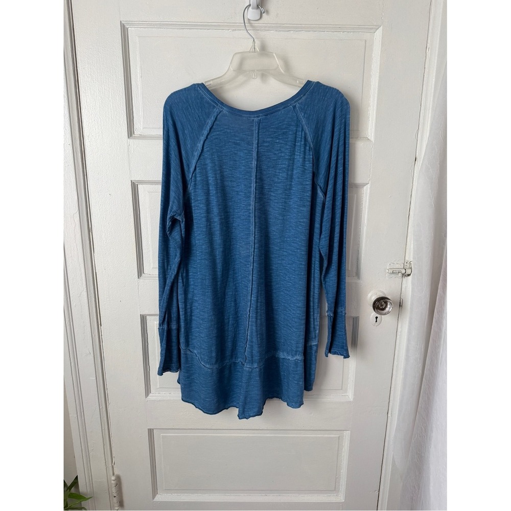 Style & Co. Blue Raglan Long Sleeve High Low Tunic Top Flowy Relaxed Cotton XL - Picture 13 of 14